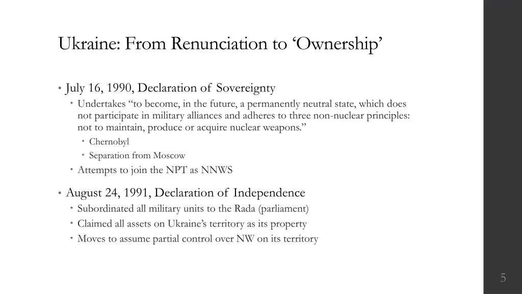 ukraine from renunciation to ownership