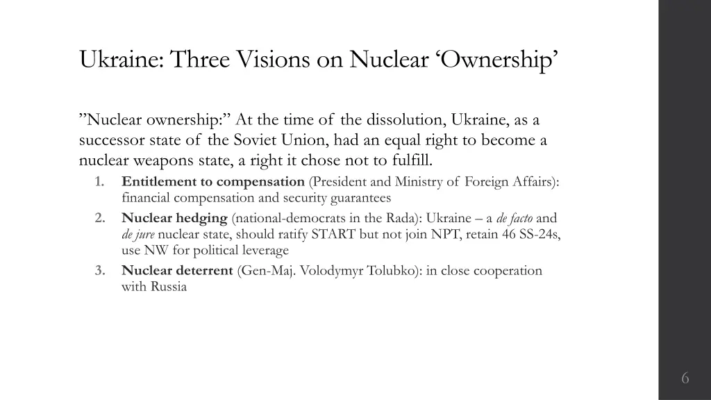 ukraine three visions on nuclear ownership