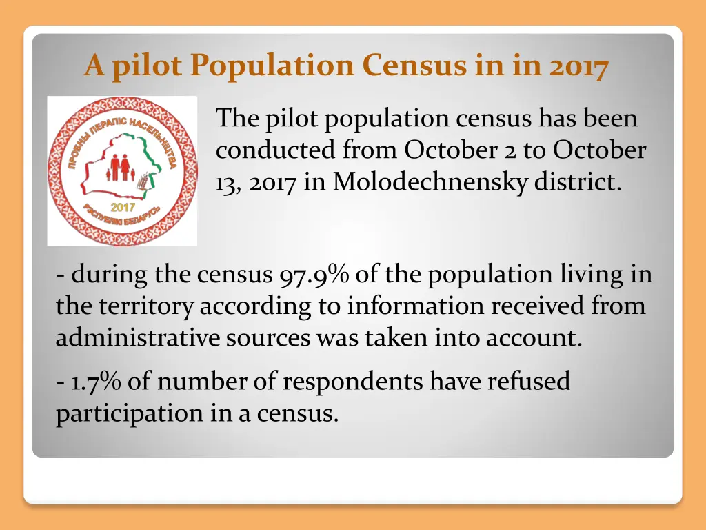 a pilot population census in in 2017