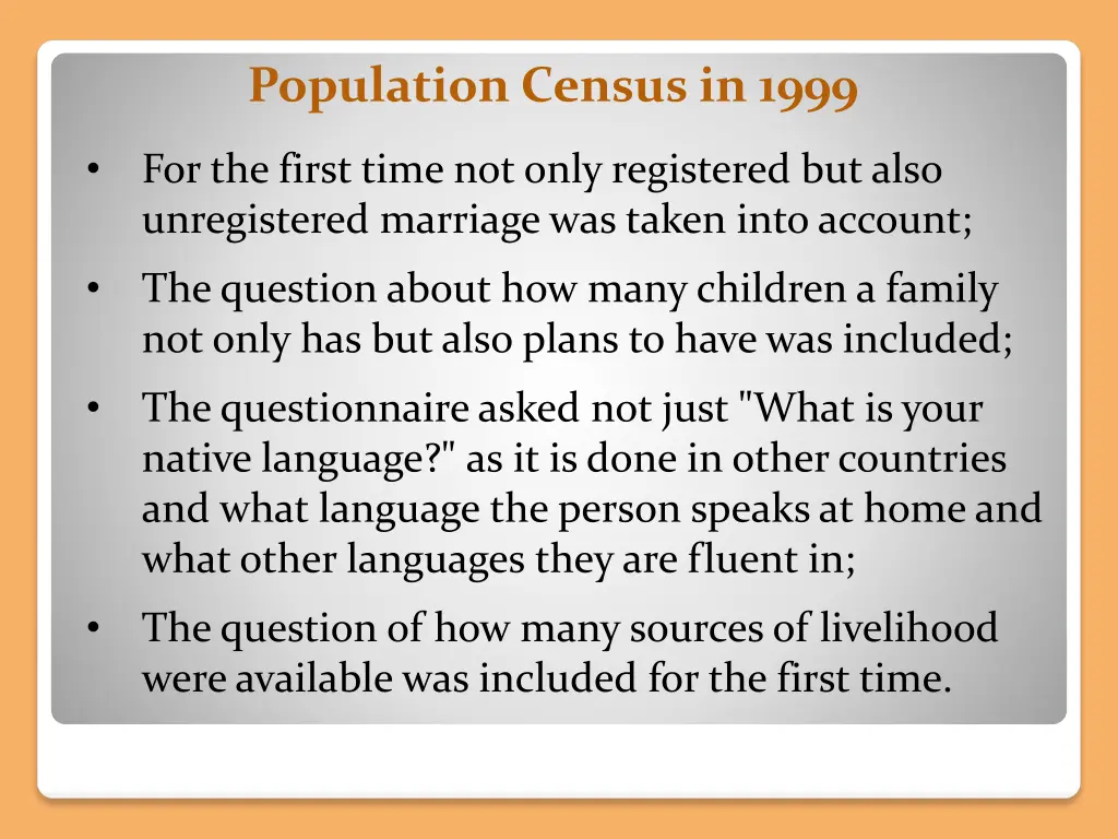 population census in 1999 2