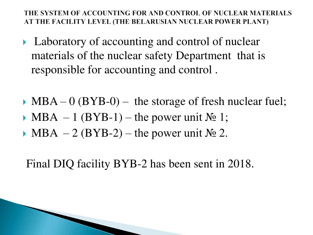 laboratory of accounting and control of nuclear