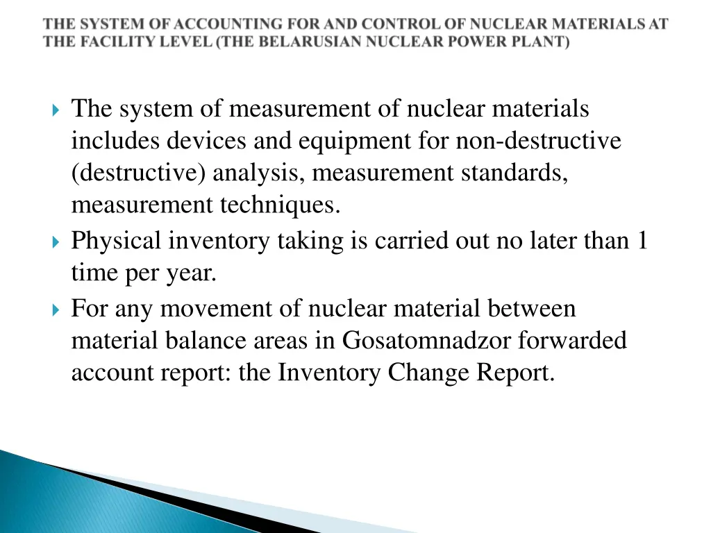 the system of measurement of nuclear materials