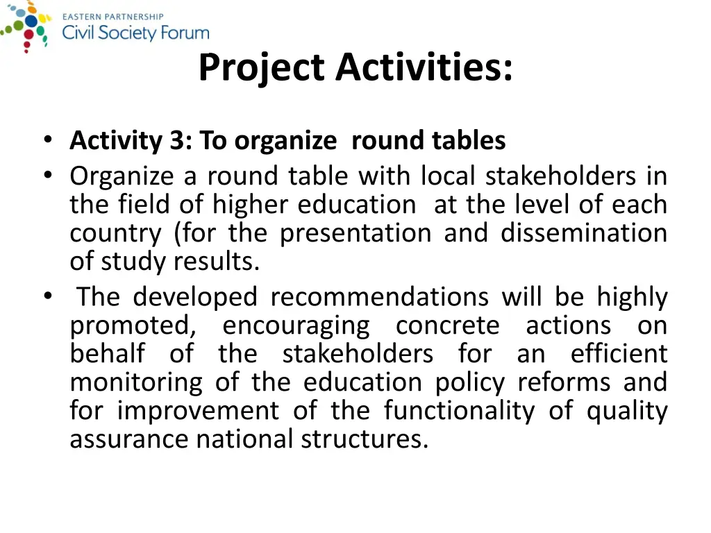 project activities 2