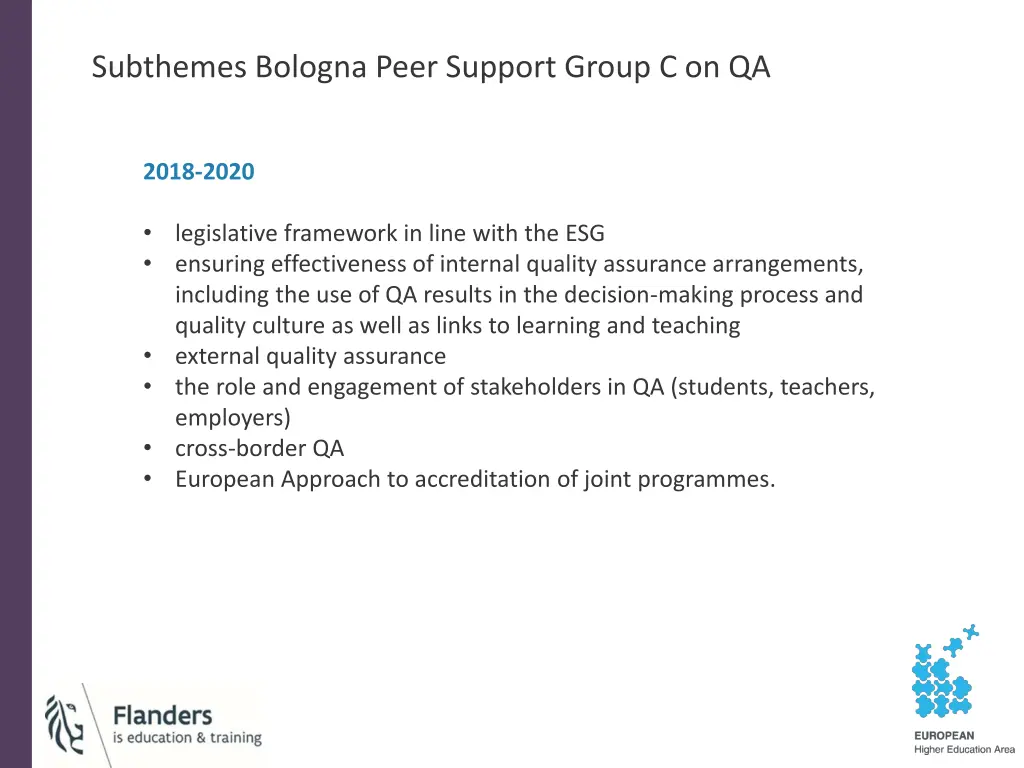 subthemes bologna peer support group c on qa