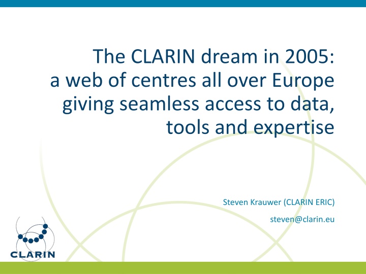 the clarin dream in 2005 a web of centres