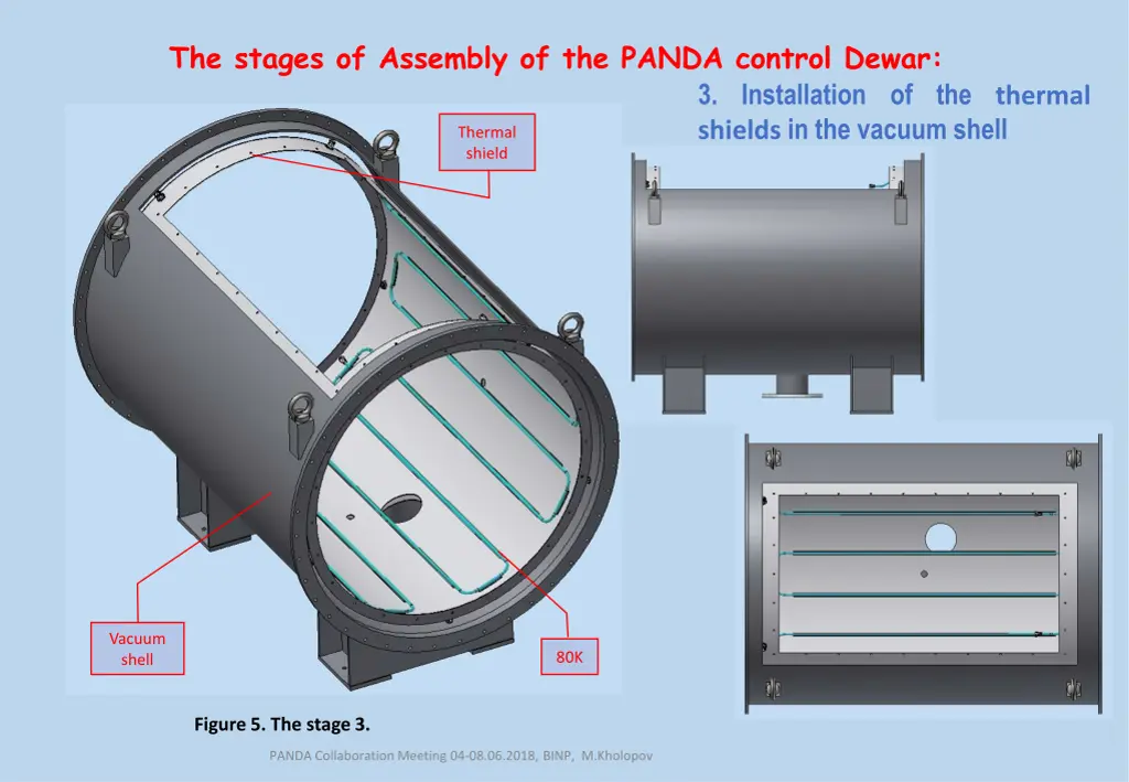 the stages of assembly of the panda control dewar 2