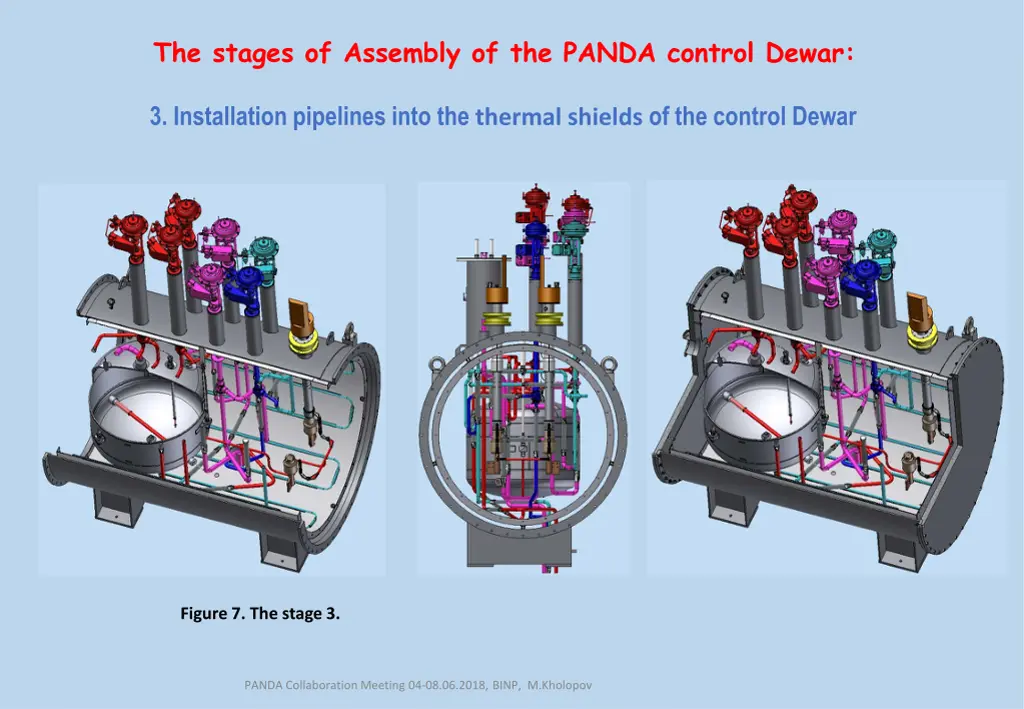 the stages of assembly of the panda control dewar 3