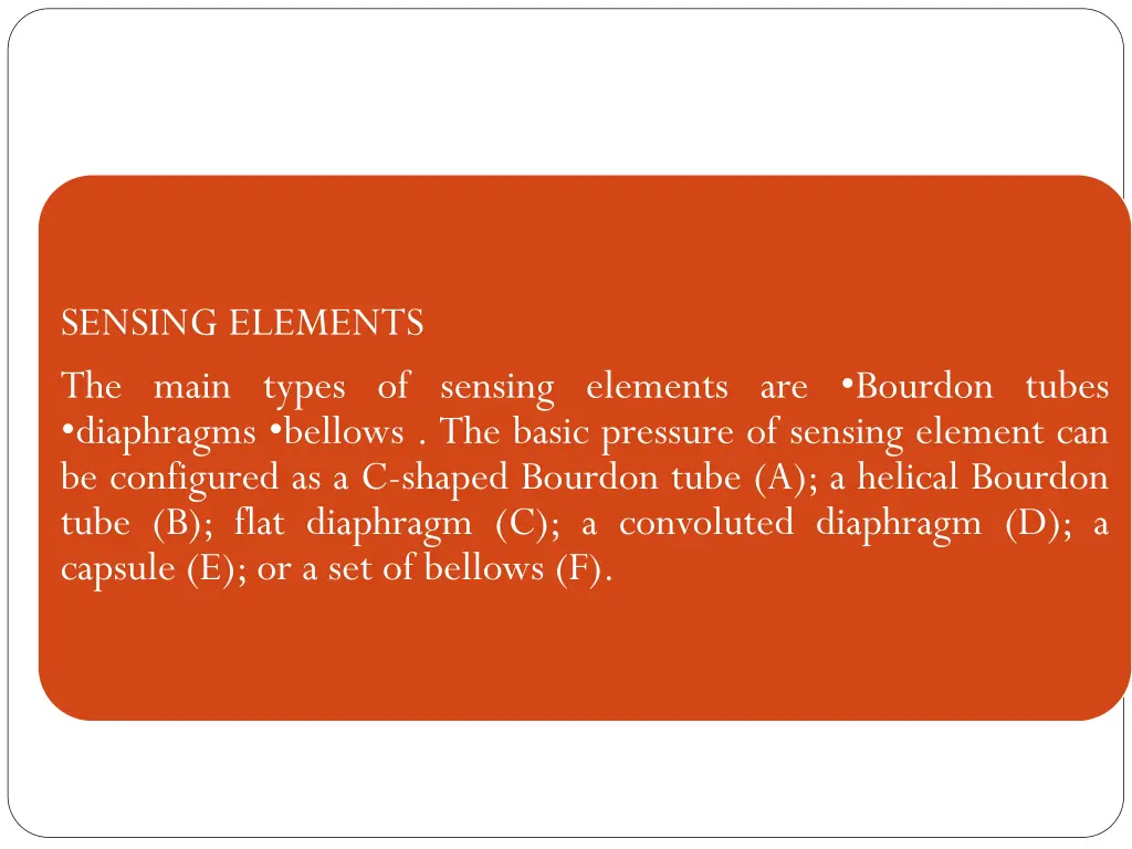 sensing elements the main types of sensing