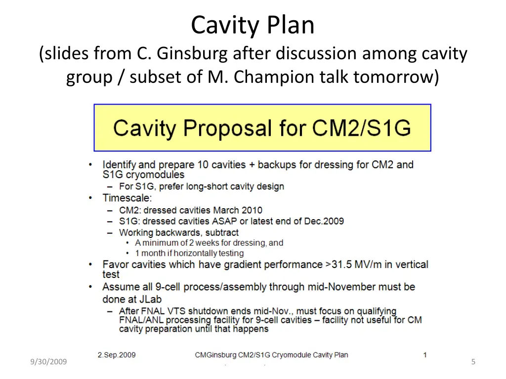 cavity plan