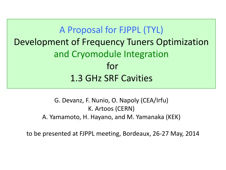 a proposal for fjppl tyl development of frequency