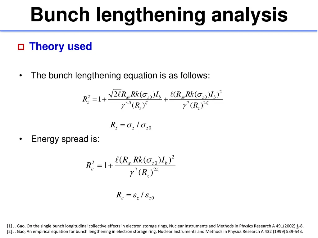 bunch lengthening analysis