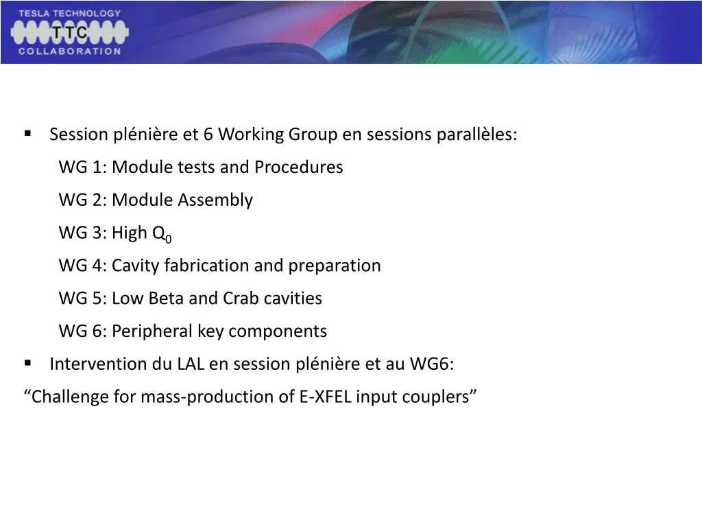 session pl ni re et 6 working group en sessions