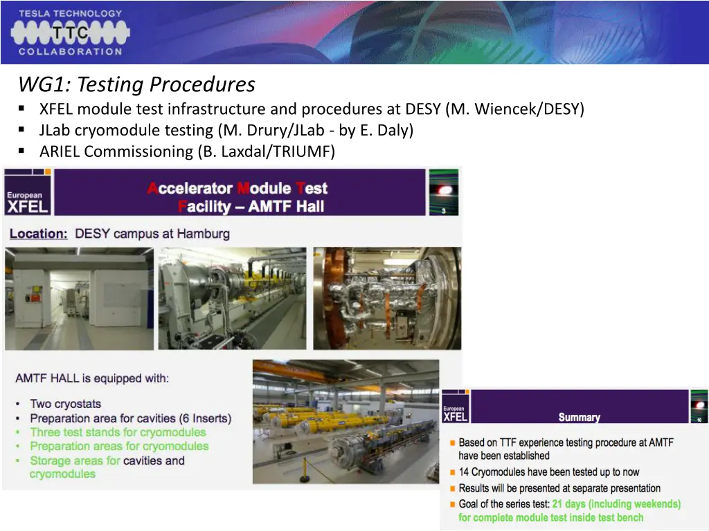 wg1 testing procedures xfel module test