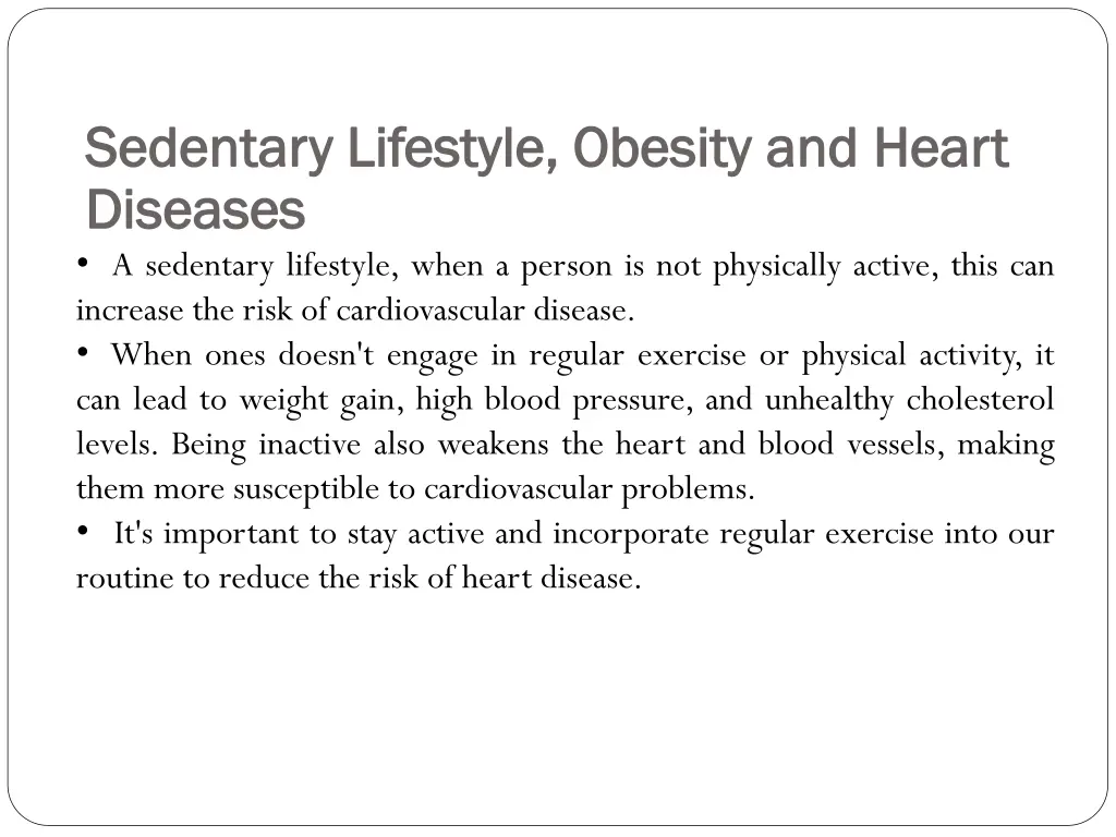 sedentary lifestyle obesity sedentary lifestyle