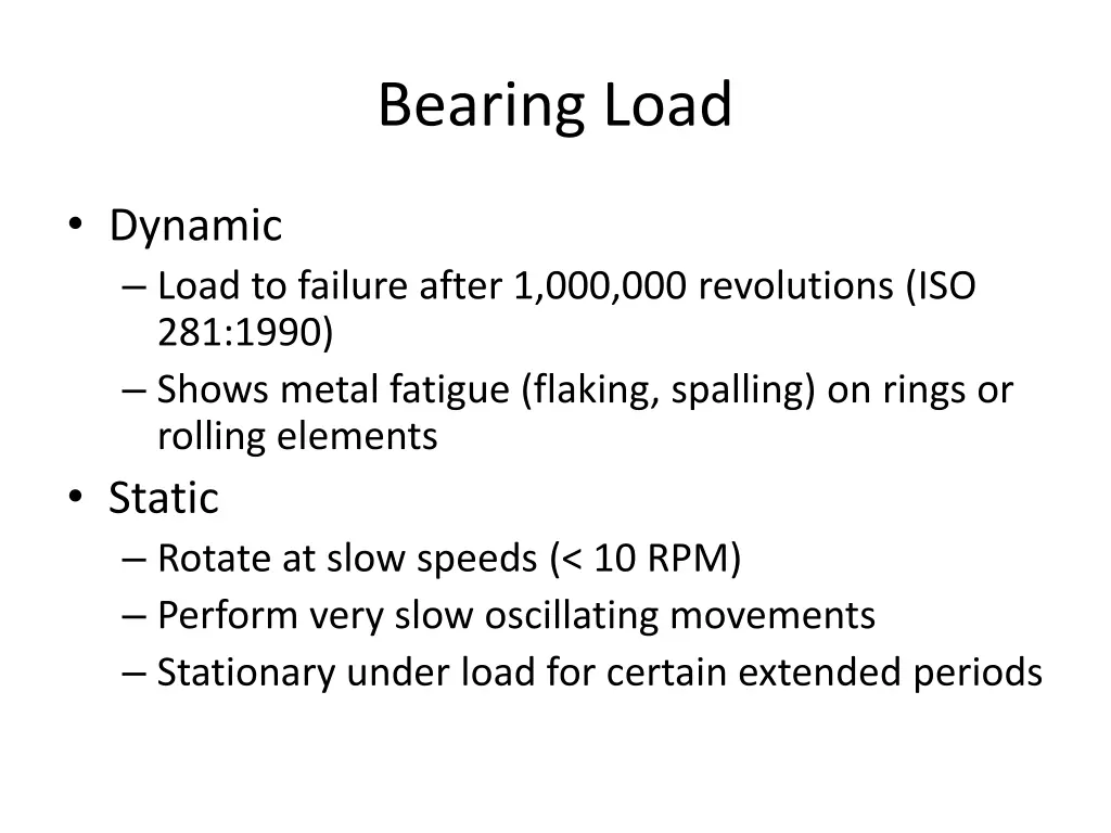 bearing load