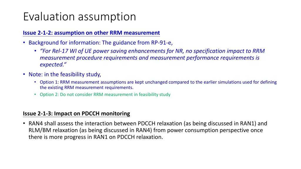 evaluation assumption