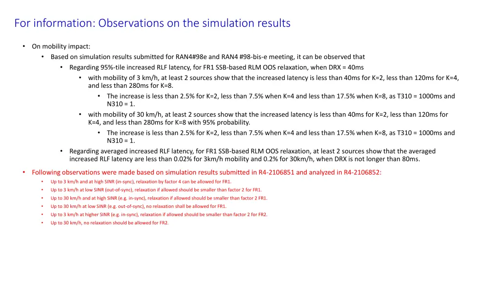 for information observations on the simulation 2