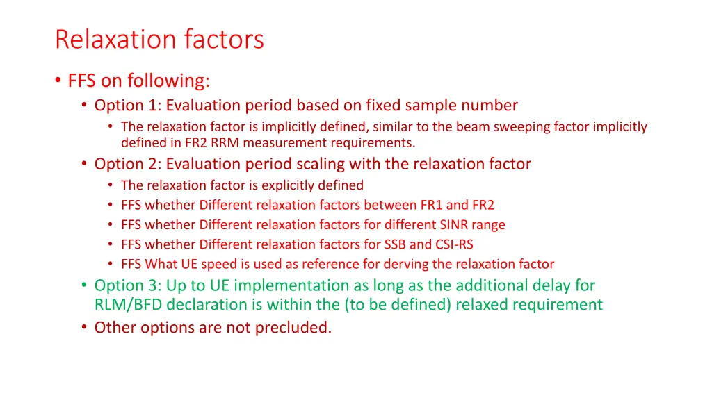 relaxation factors