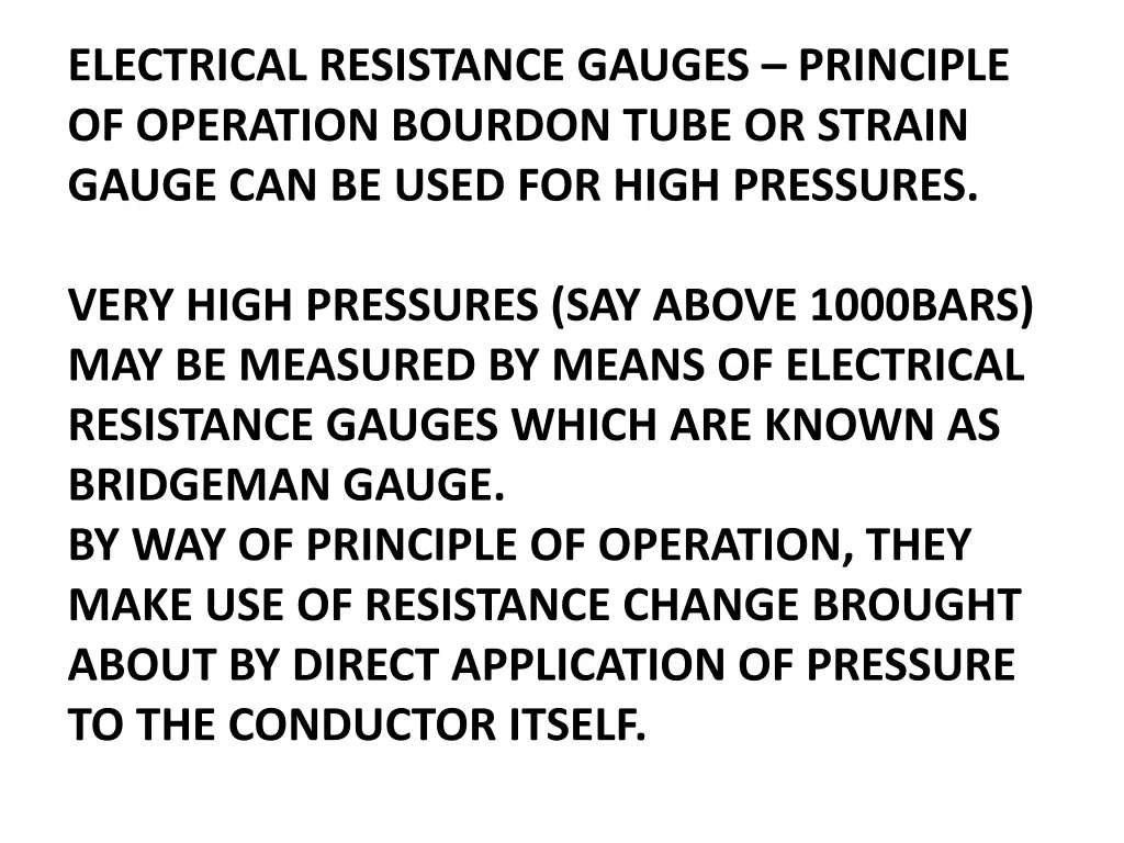 electrical resistance gauges principle