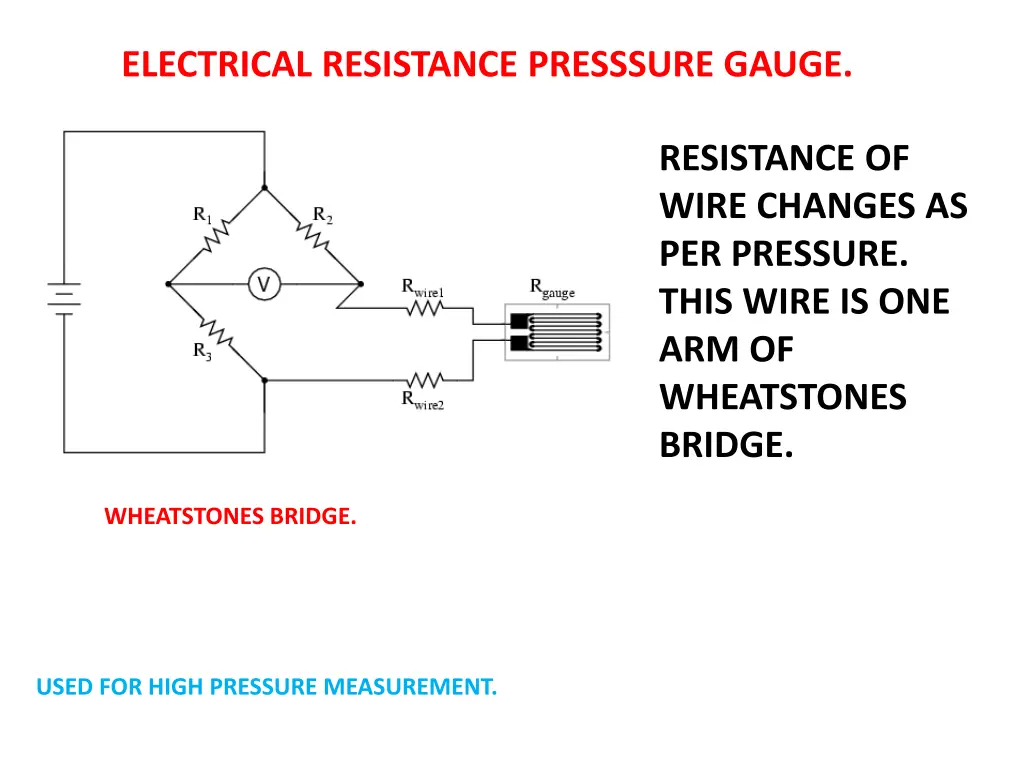 electrical resistance presssure gauge