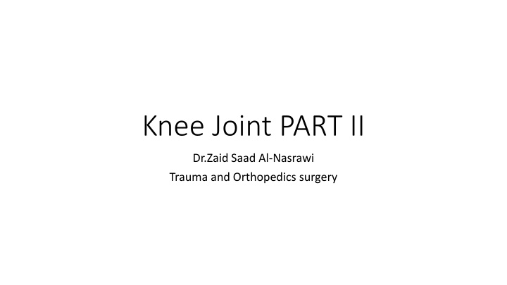 knee joint part ii