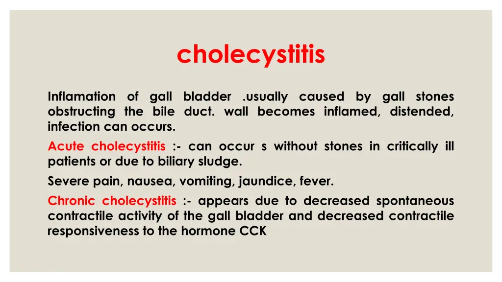 cholecystitis