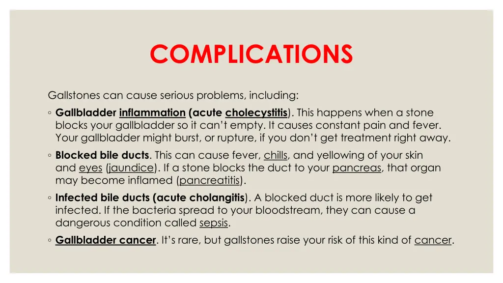 complications