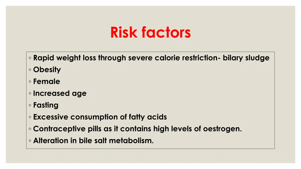 risk factors