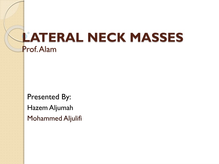 lateral neck masses prof alam