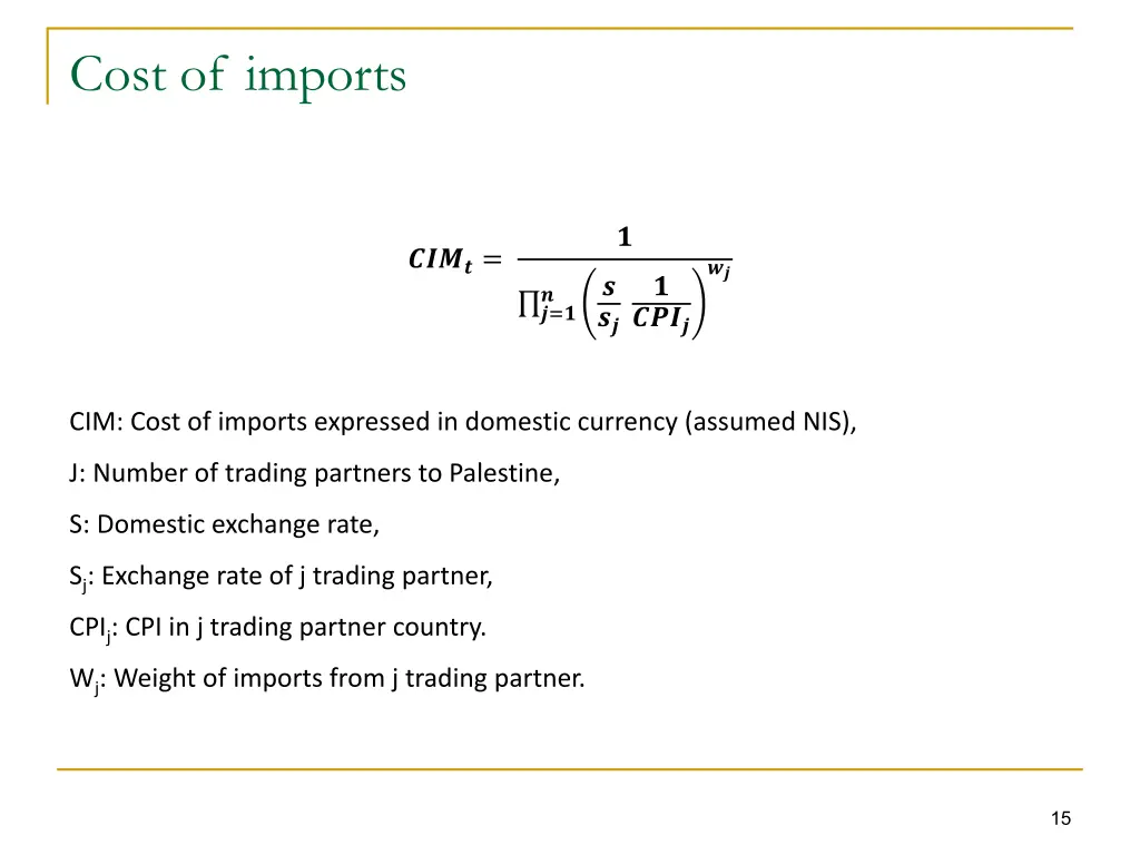 cost of imports