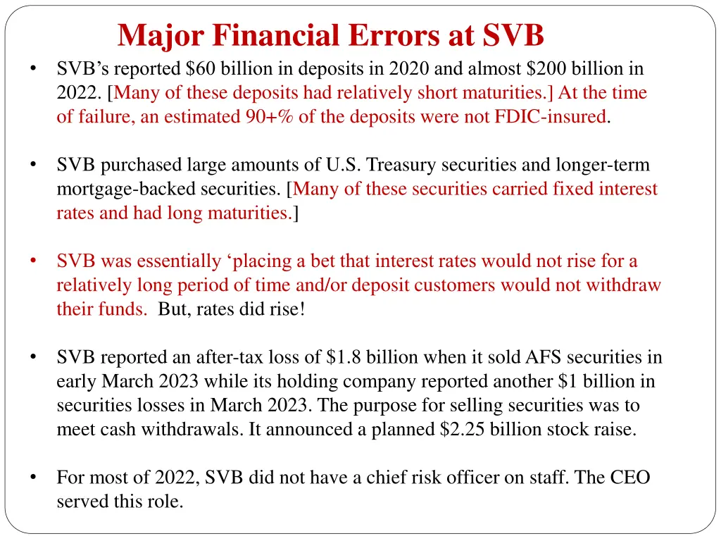 major financial errors at svb