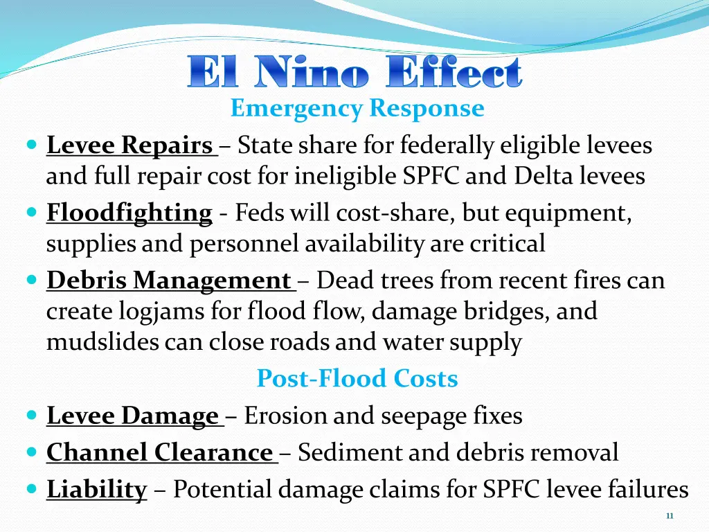 el nino effect el nino effect emergency response