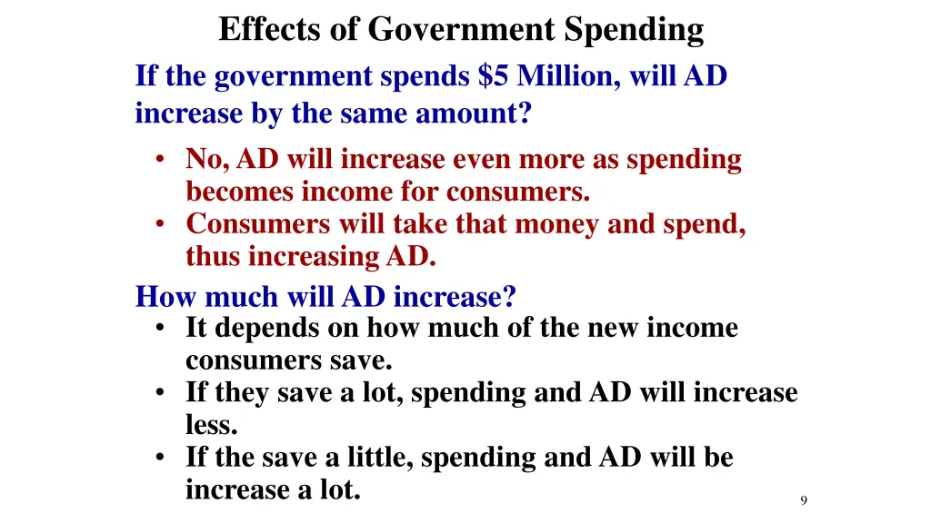 effects of government spending if the government