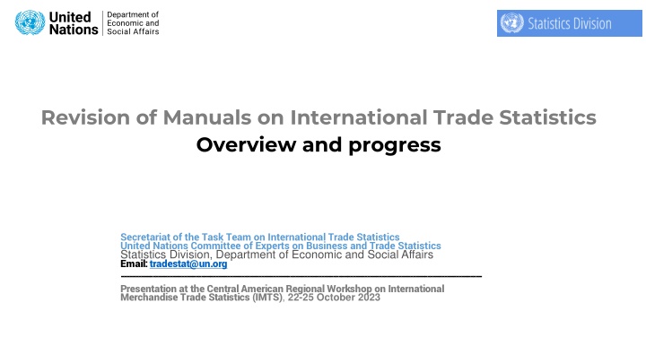 revision of manuals on international trade