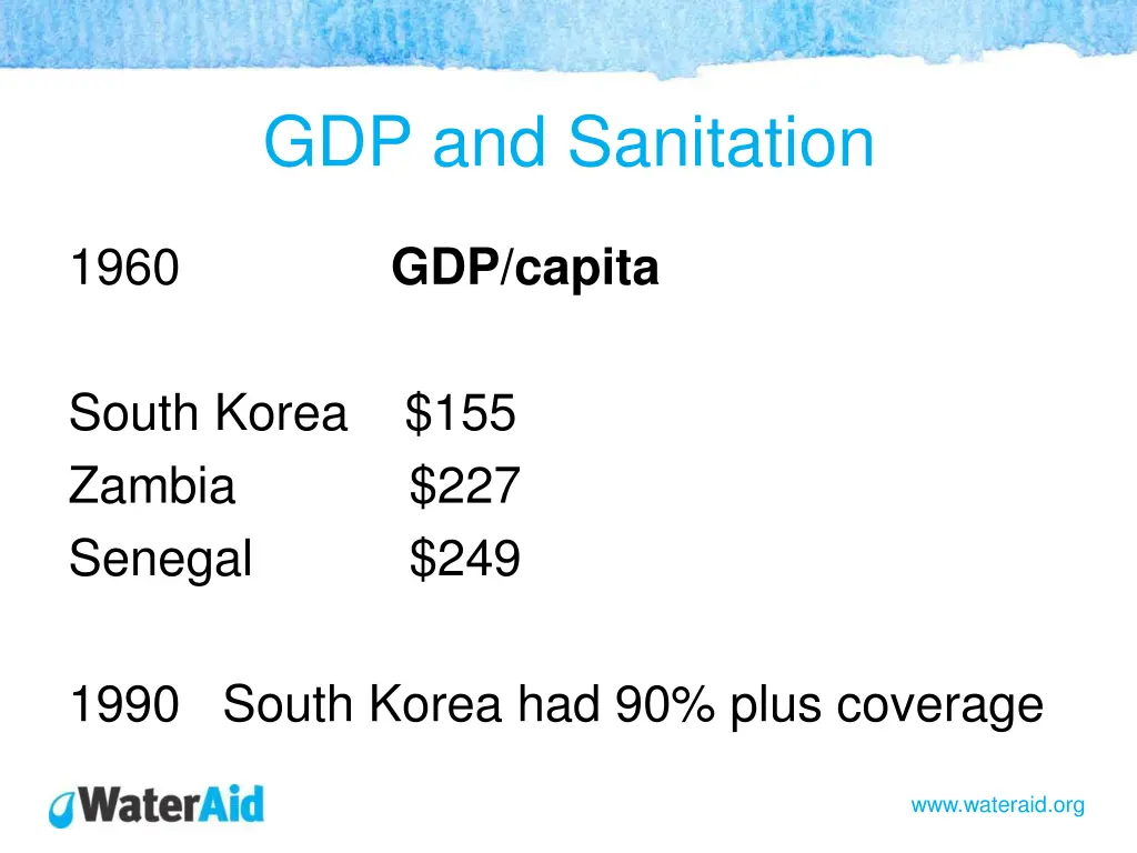 gdp and sanitation