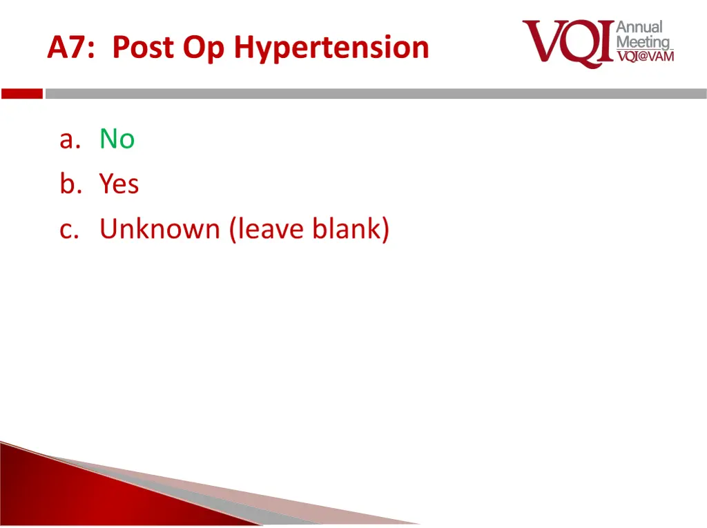 a7 post op hypertension