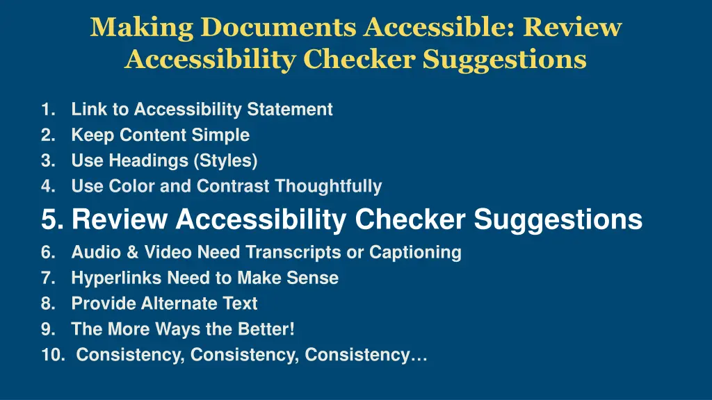 making documents accessible review accessibility