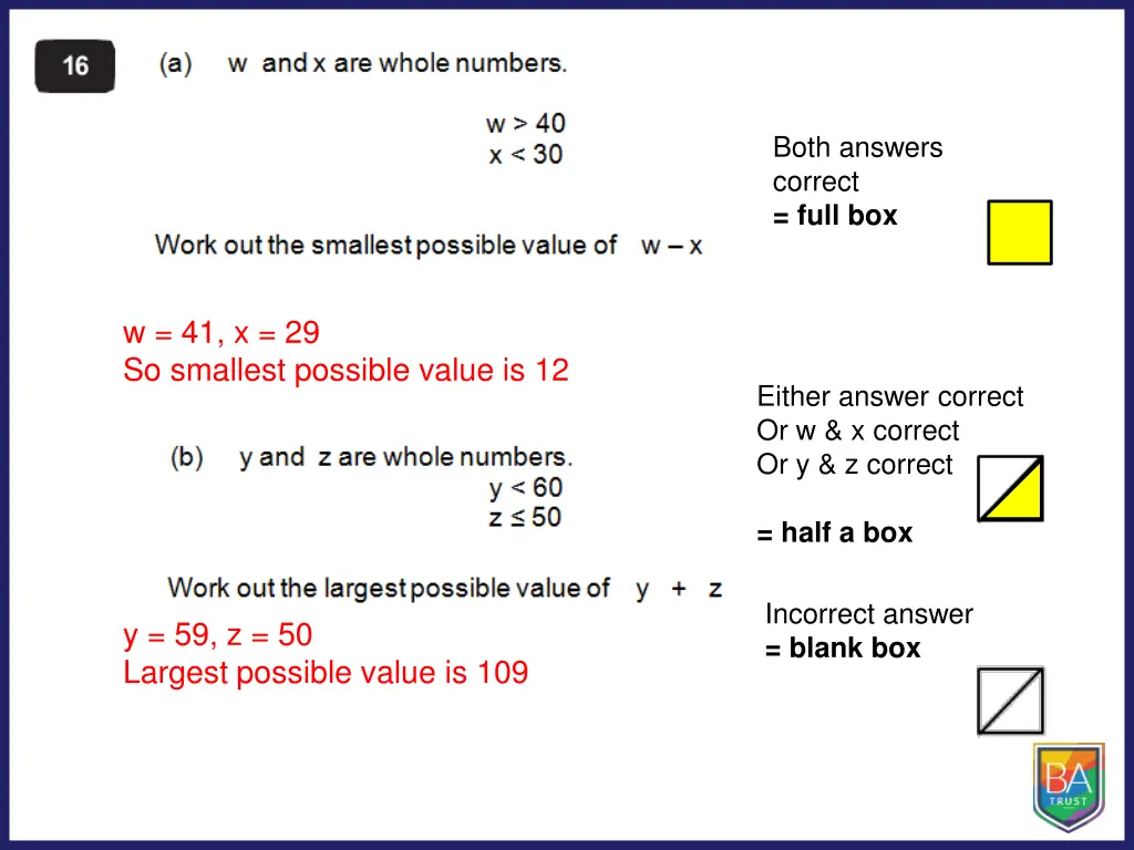 both answers correct full box