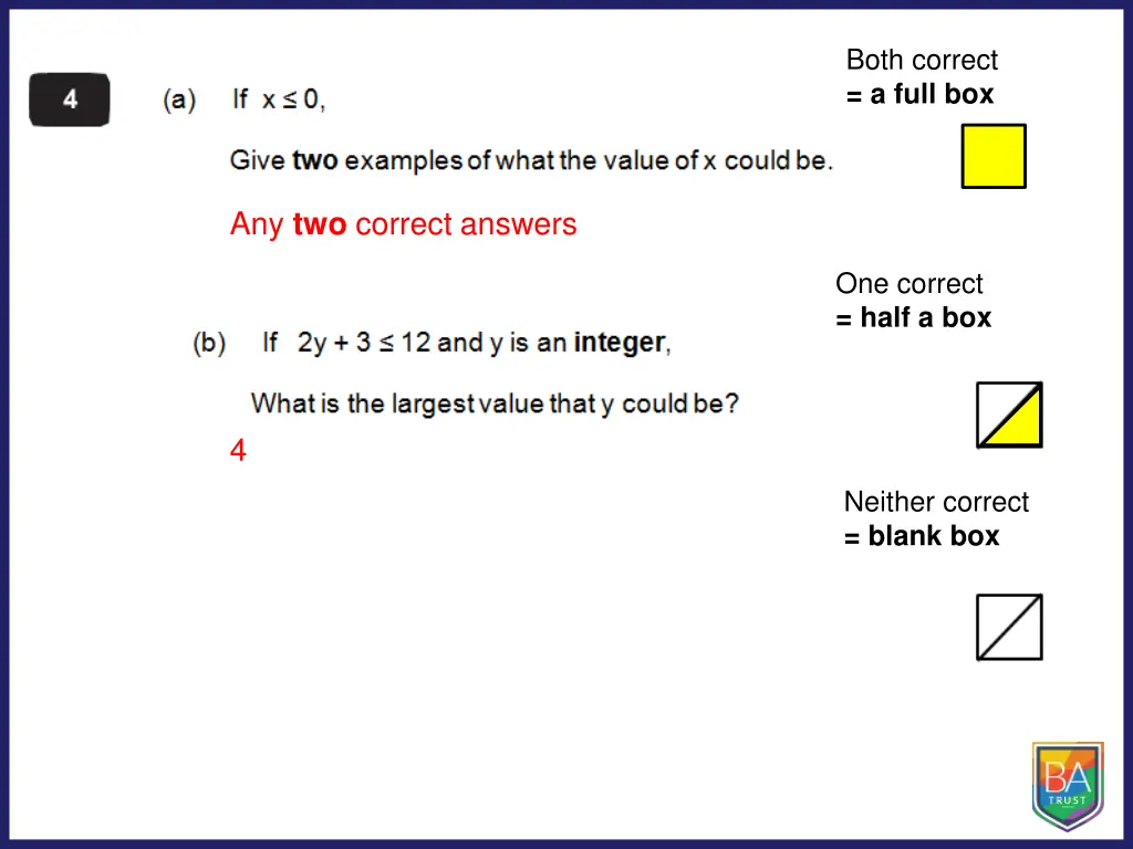 both correct a full box 2