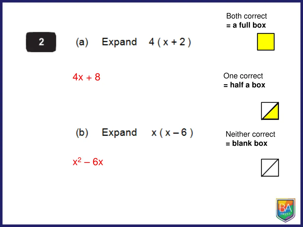 both correct a full box