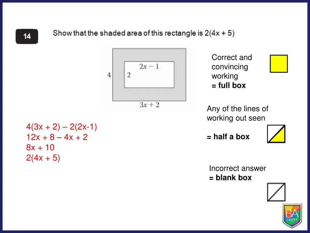 correct and convincing working full box