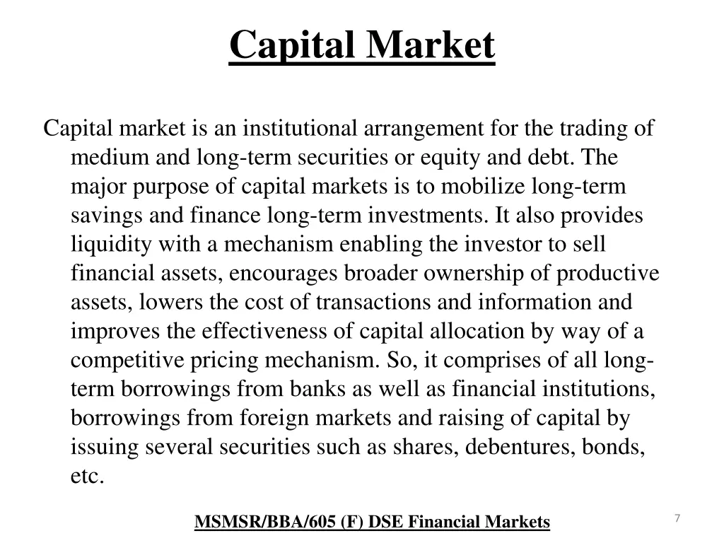 capital market