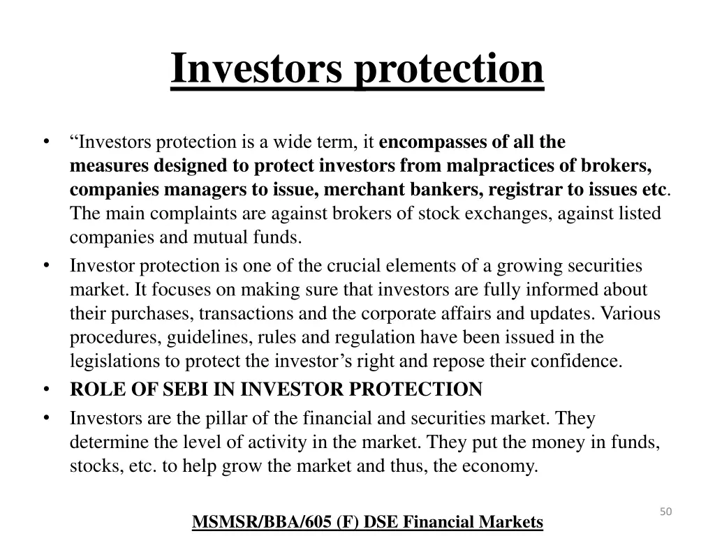 investors protection