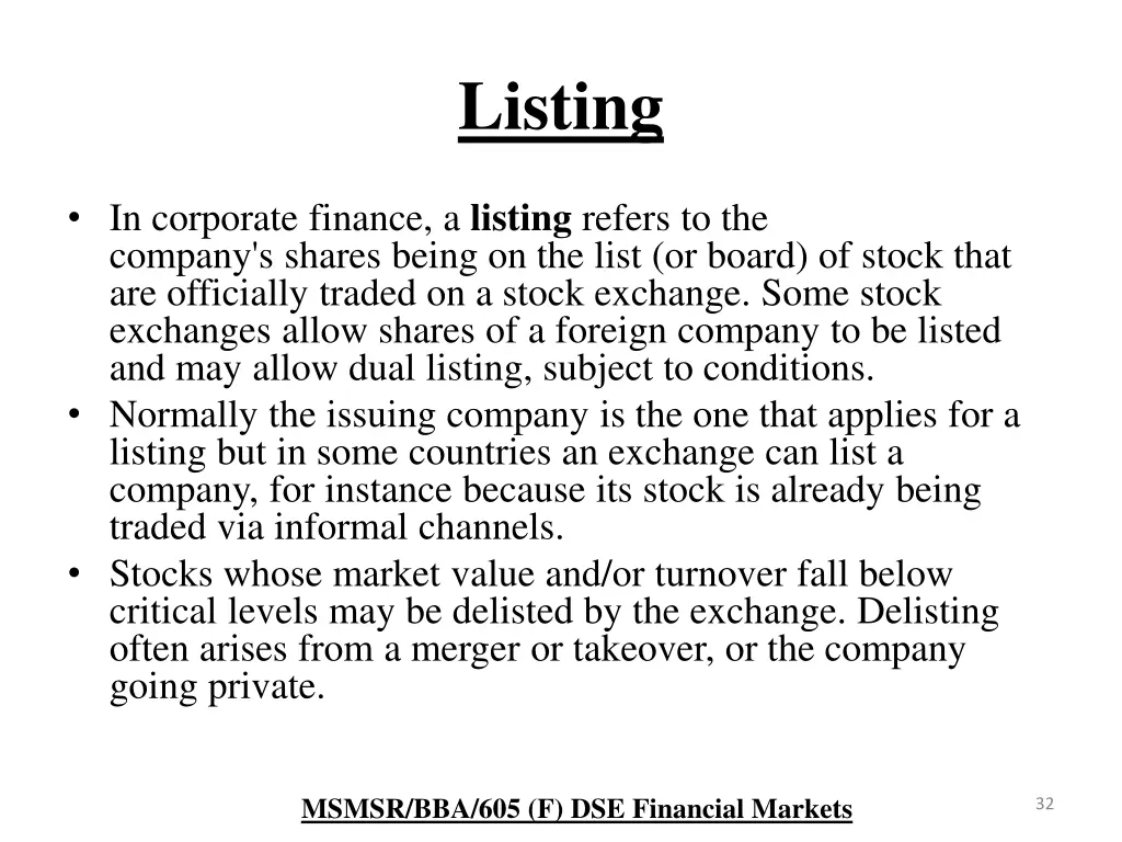 listing