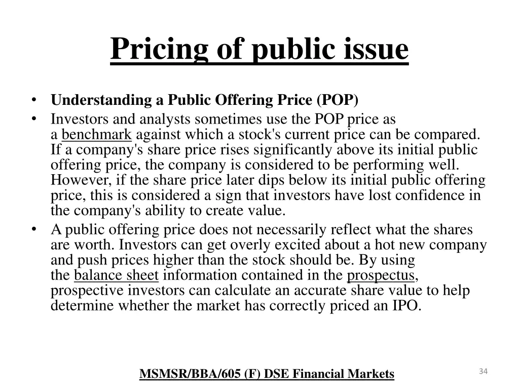 pricing of public issue 1
