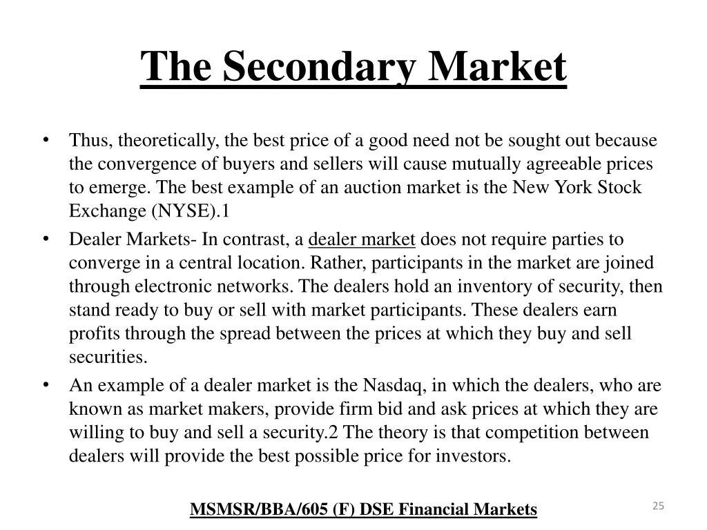 the secondary market 2