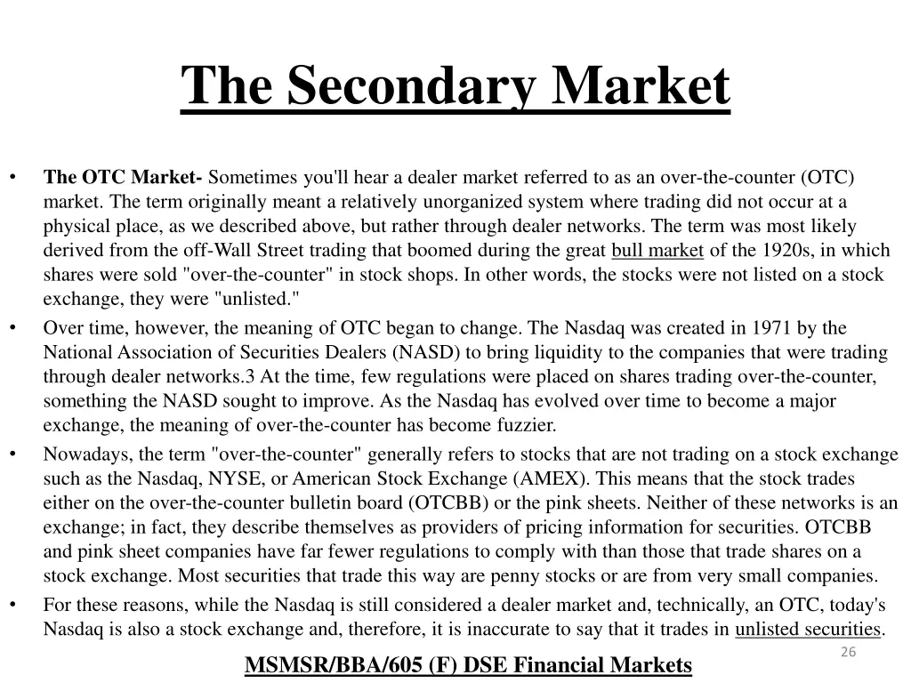 the secondary market 3