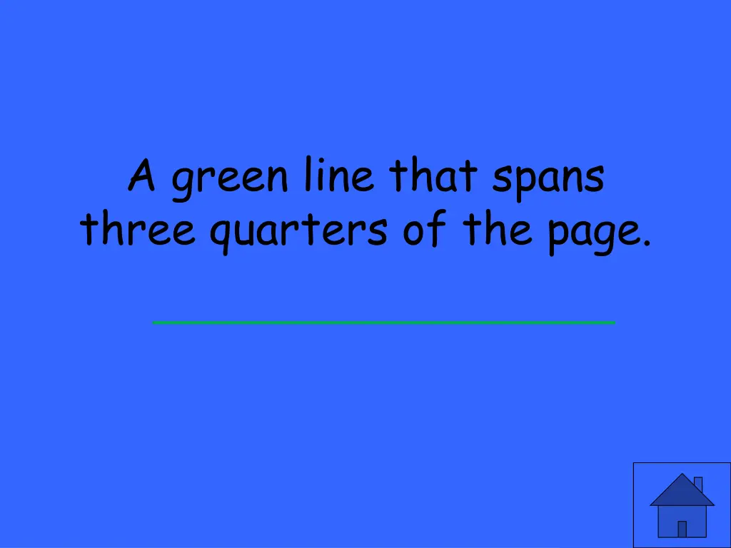 a green line that spans three quarters of the page