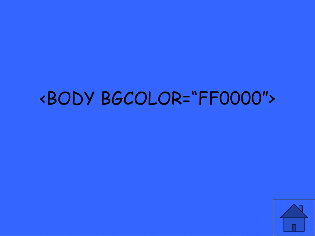 body bgcolor ff0000