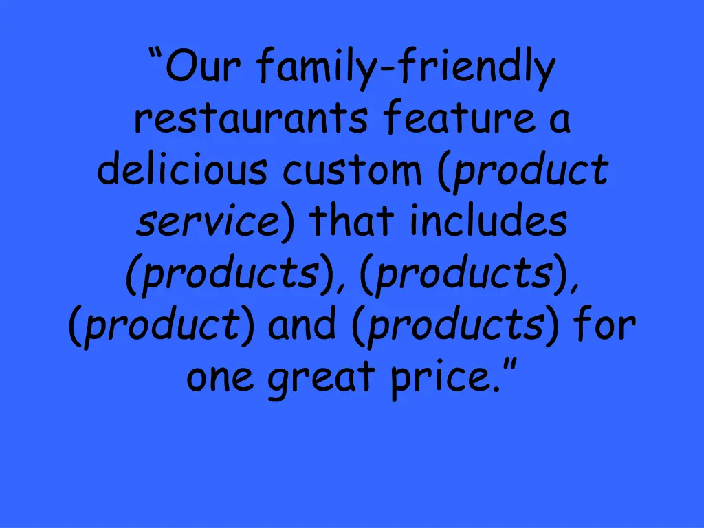 our family friendly restaurants feature